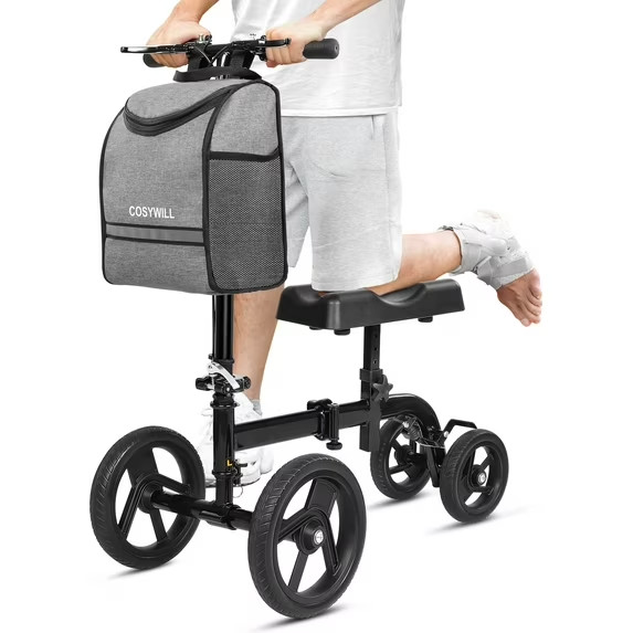 💥New COSYWILL Steerable Knee Scooter, Knee Walker Scooter for Adults Black