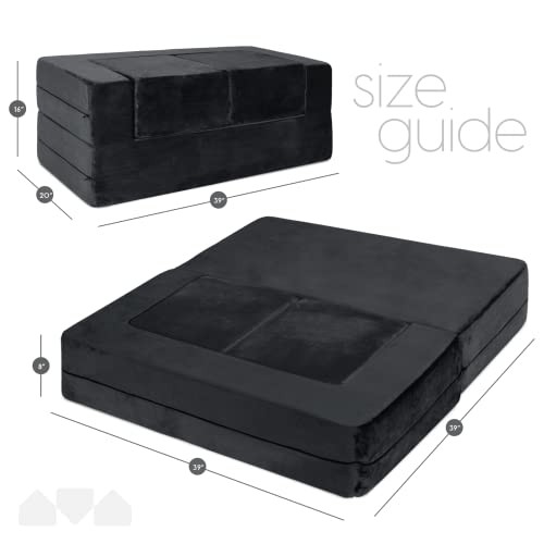 Kids Couch - Modular Kids Sofa for Toddler and Baby Playroom/Bedroom Black