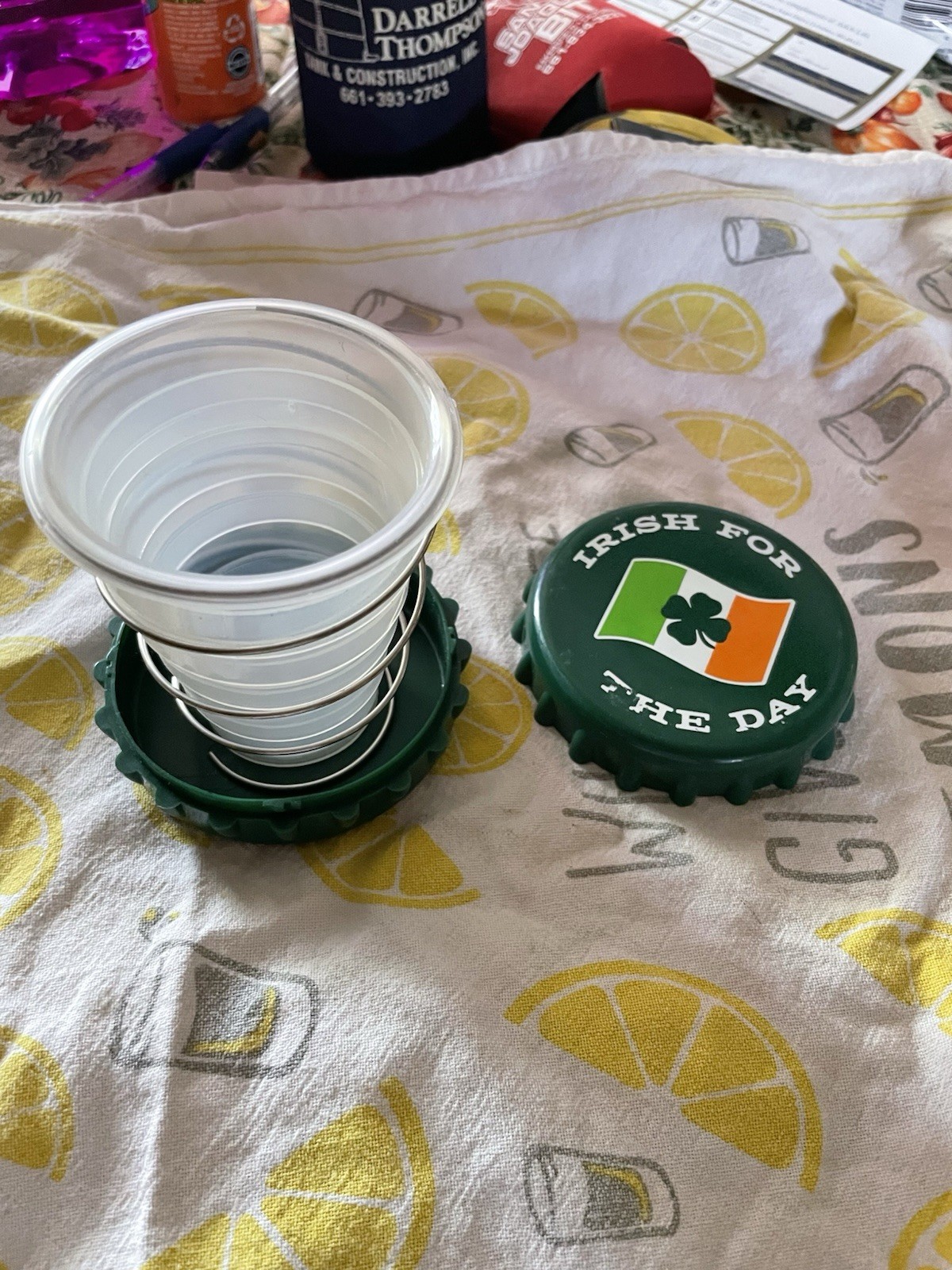 Portable CollapsibleDrink Cup W Bottle Opener St Patricks Day Irish For The Day