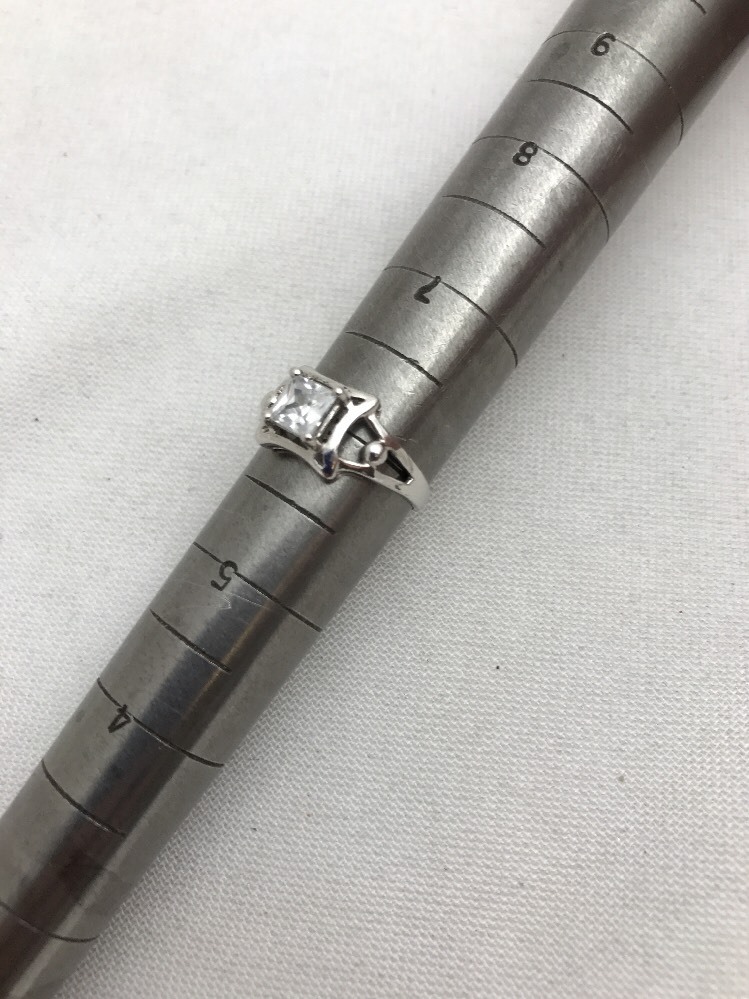 Sterling Silver .925 5mm Square Solitaire Ring Engagement