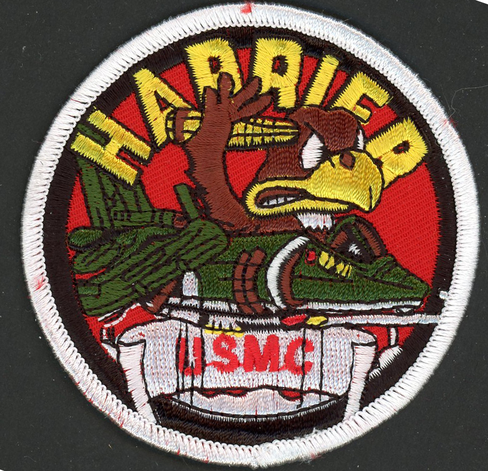 USMC US Marine Corps Harrier Aircraft Airplane Jet  3" PATCH IRON ON EMBROIDERED