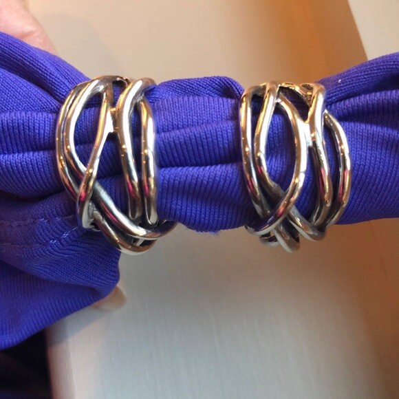 SILPADA 925 Sterling Silver Intertwined Weave Omega Clip Earrings C1968
