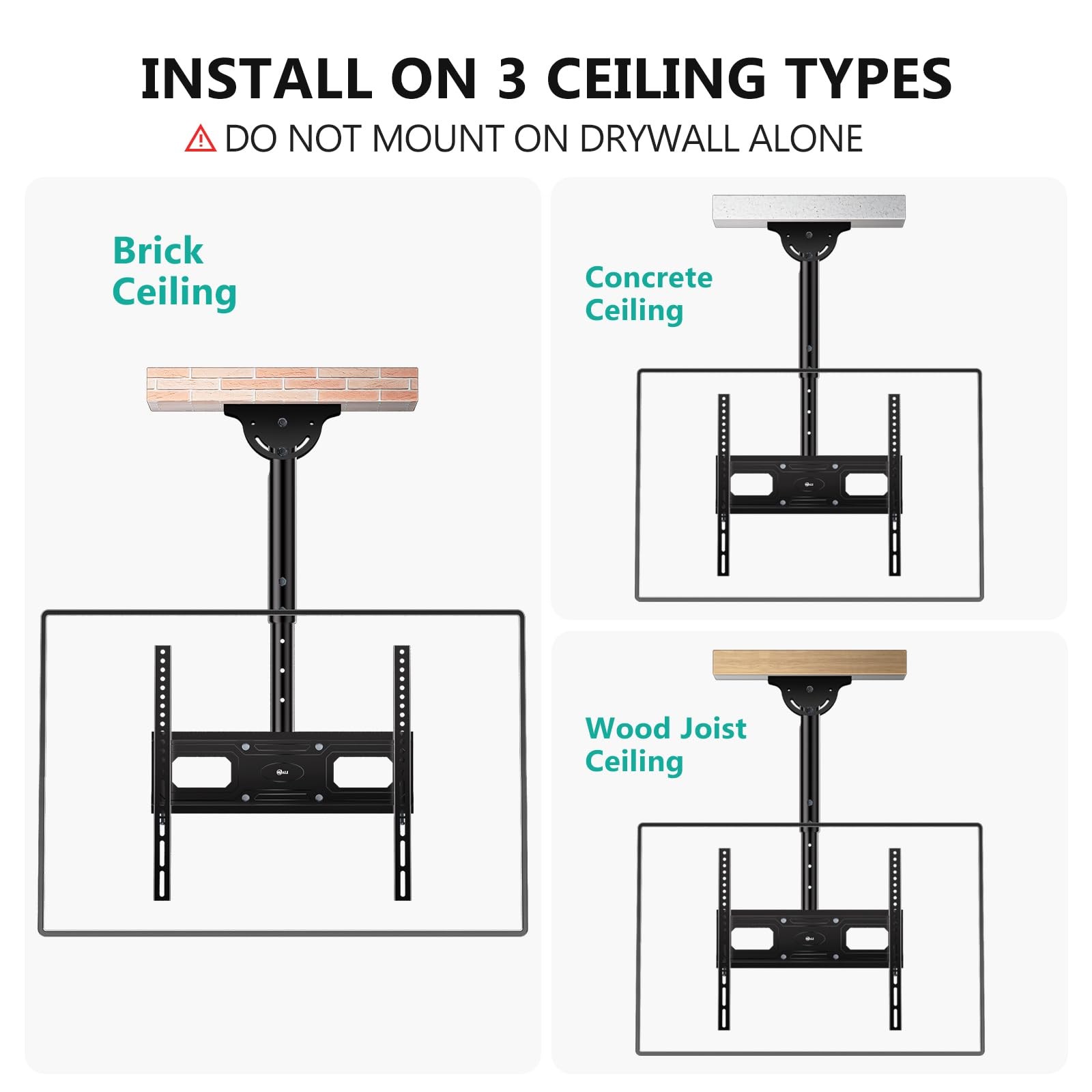 Ceiling TV Mount 26-65 Inch Screens Full Motion Bracket VESA 400x400 Adjustable