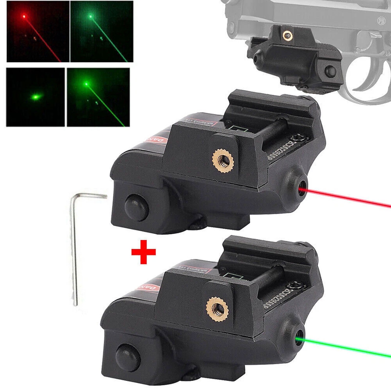 USB Rechargeable Green/Red Laser Gun Laser Sight For Glock 17/19 20mm Picatinny