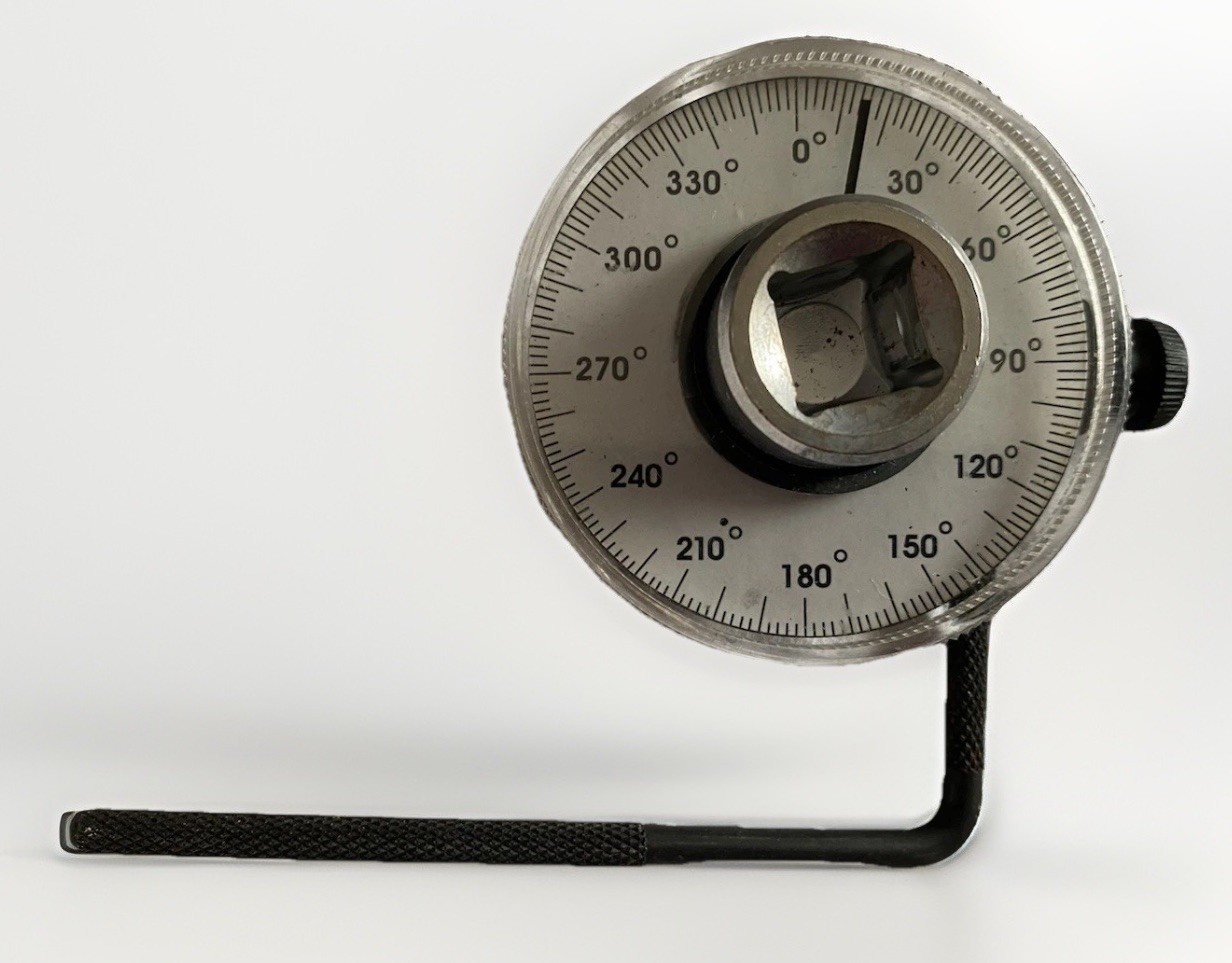 Drive Torque Angle Gauge Meter 360 degree 1/2" Rotation Measure Tool Wrench