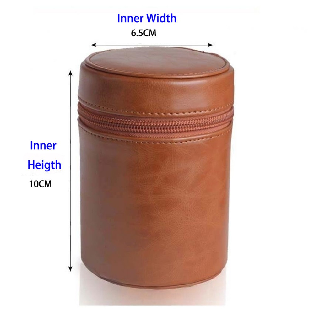 Camera Lens Pouch Case DSLR Water Resistant Set Protector Storage Bag Coffee