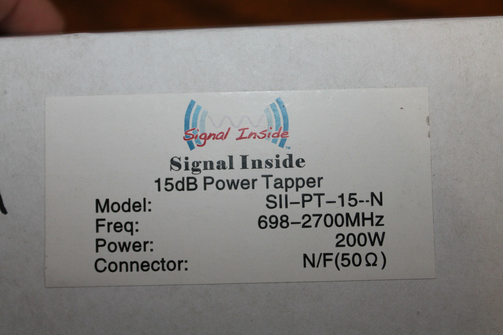 Signal Inside 15dB Power Tapper, -150 PIM, 200W, DIN 698-2700 MHz NEW