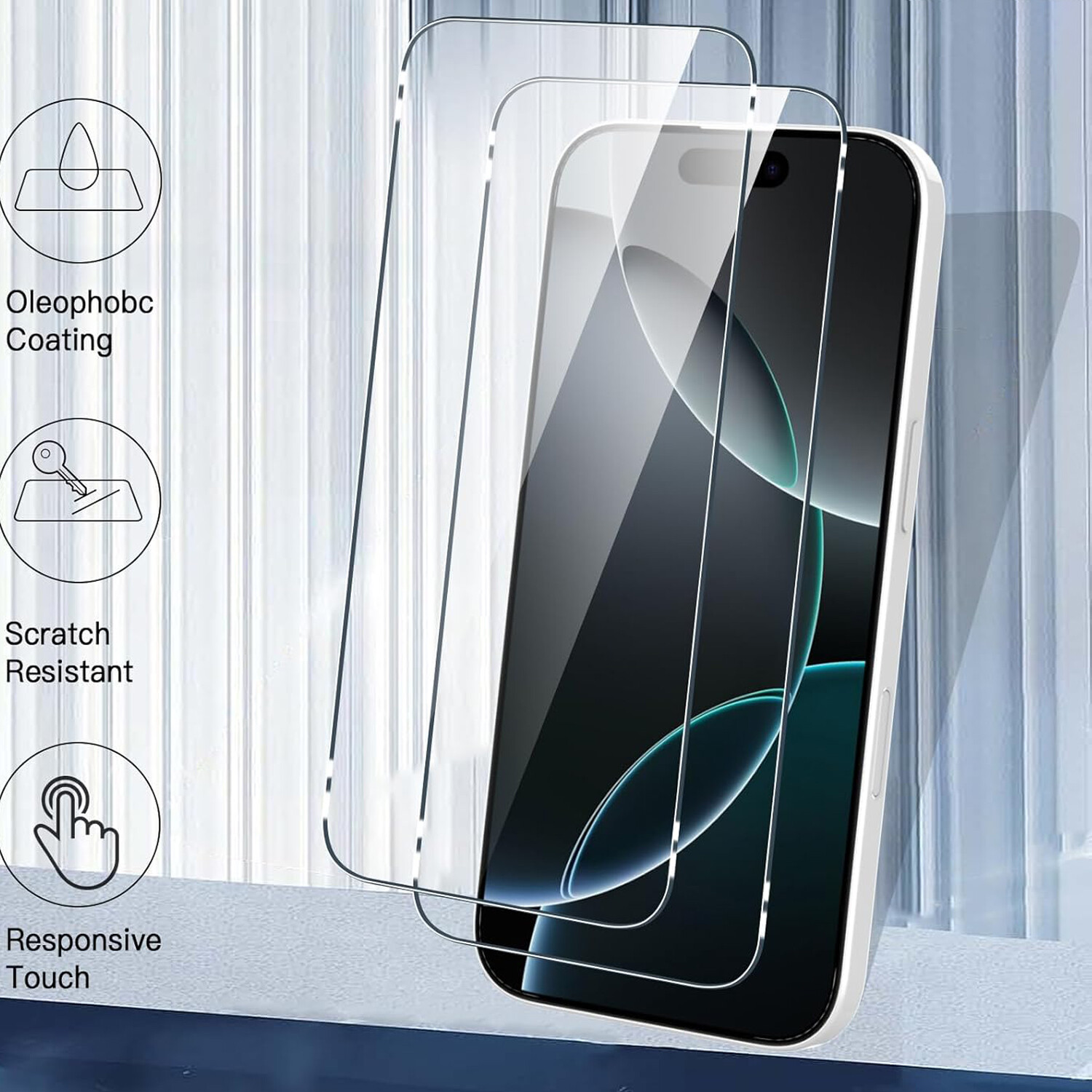 2 Pack For Apple iPhone 16 Tempered Glass Screen Protector Clear Case Friendly