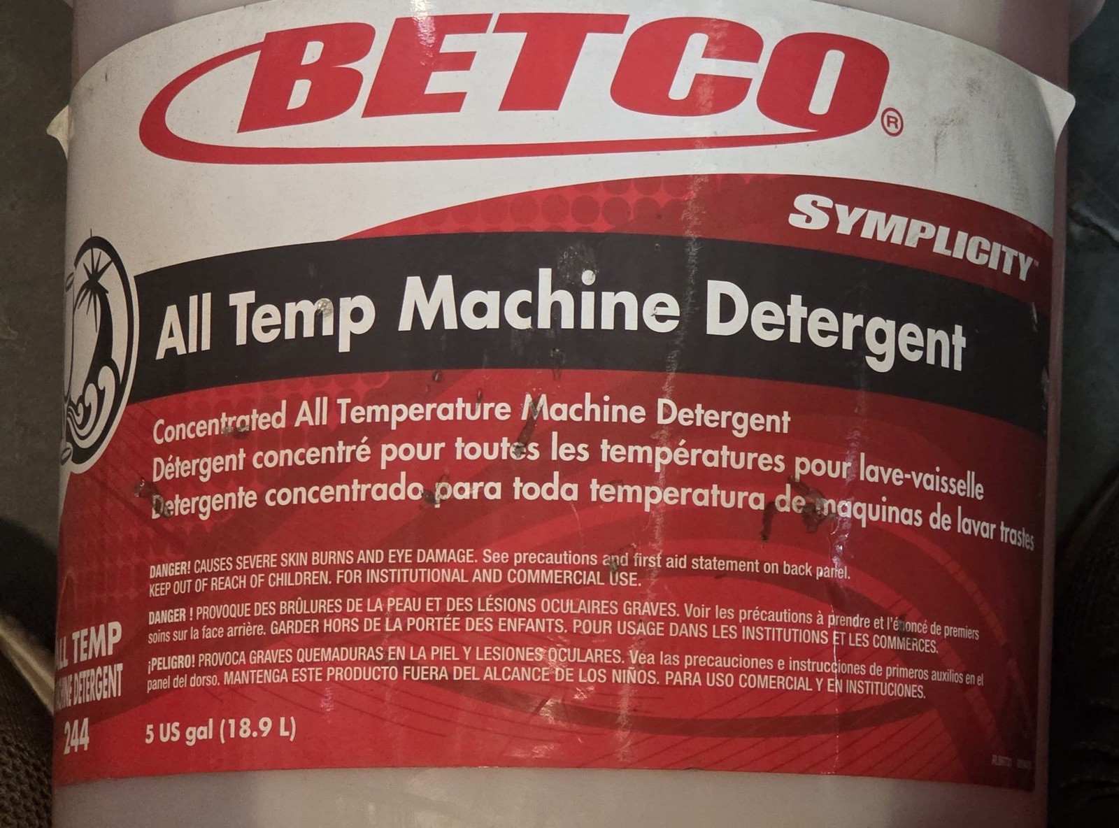 Betco All Temp Machine Detergent 5gal