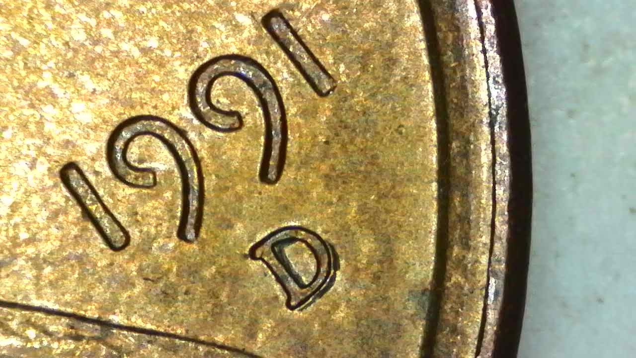 1991 D Lincoln Penny Errors "D" Doubled, Monument, Rim Error Coin