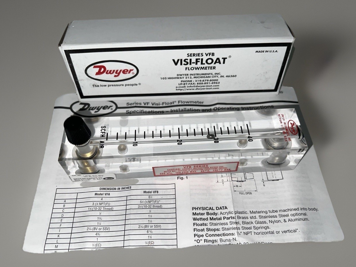 Dwyer VFB-52-BV Visi-Float Flowmeter ~New