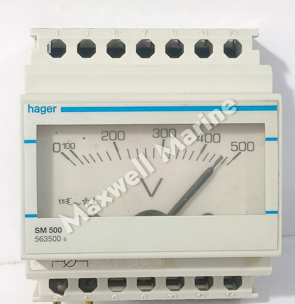 Hager SM 500 Voltage Control Relay Measuring Meter 0-500V 563500