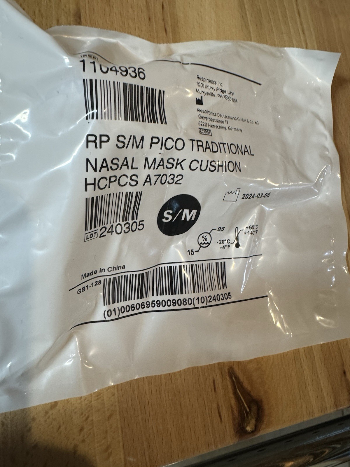 Lot of 6 Philips Respironic  RP S/M PICO Traditional  Nasal Mask Cushion 1104936