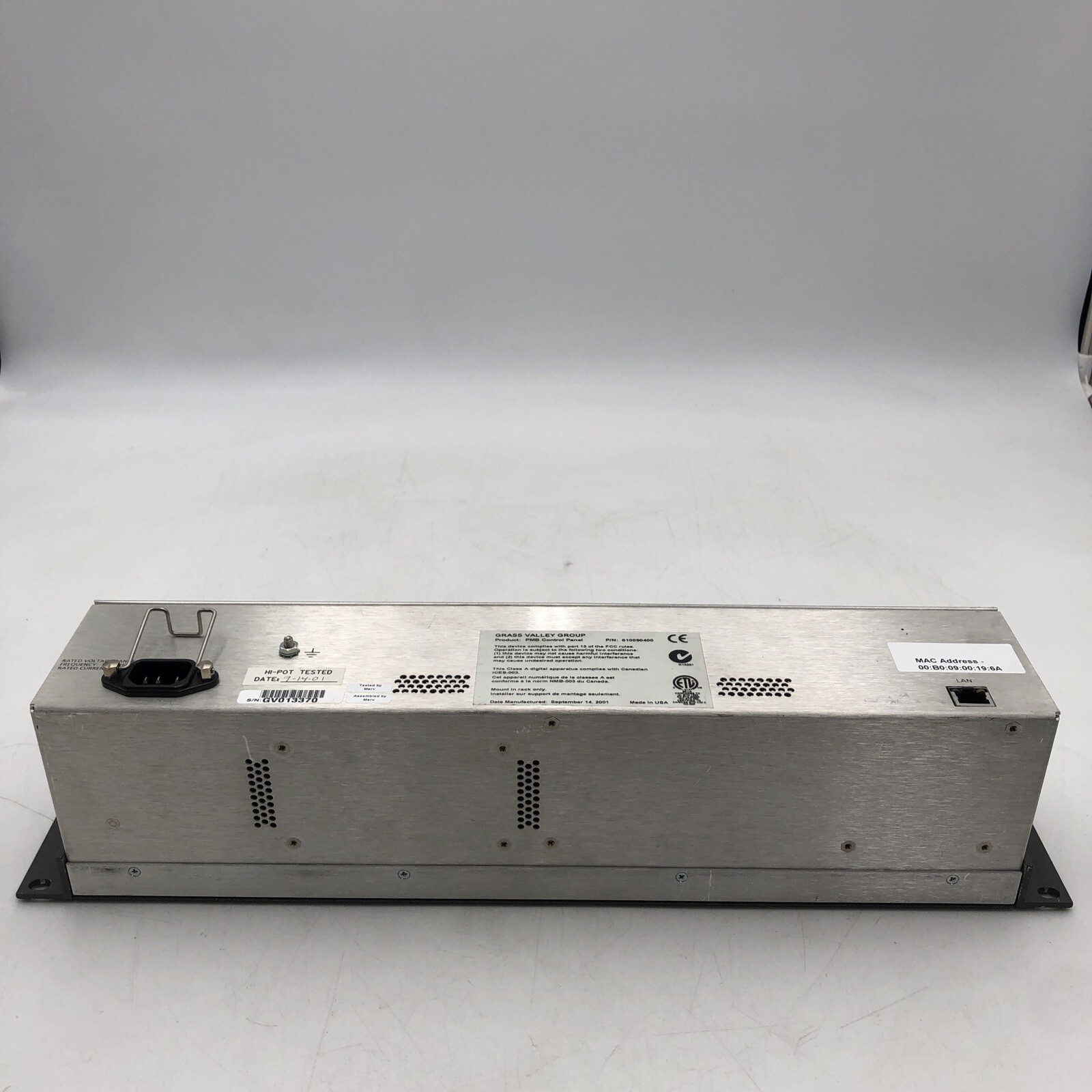 USED Grass Valley Encore/Prelude PMB Control Panel POWER TESTED READ D