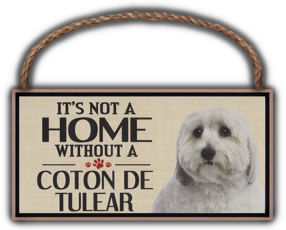 Coton De Tulear Wood Sign Decorative Dog Breed Plaque for Home Wall Decor
