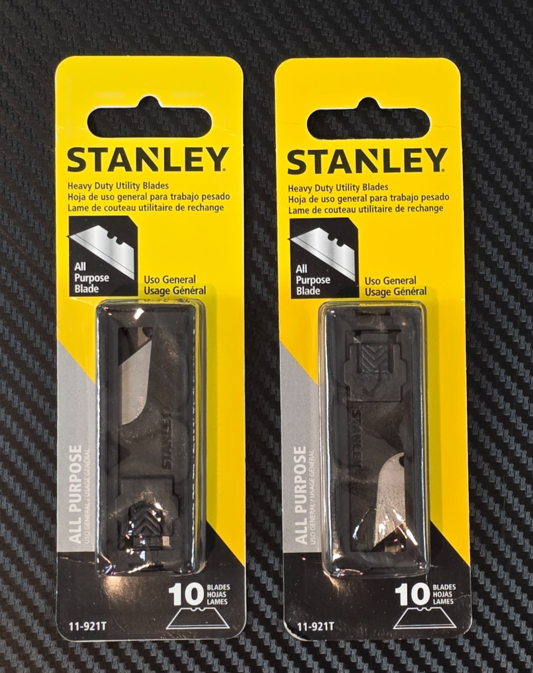 Lot of 2, Stanley 11-921T All Purpose Heavy Duty Utility Blades, 10 Piece