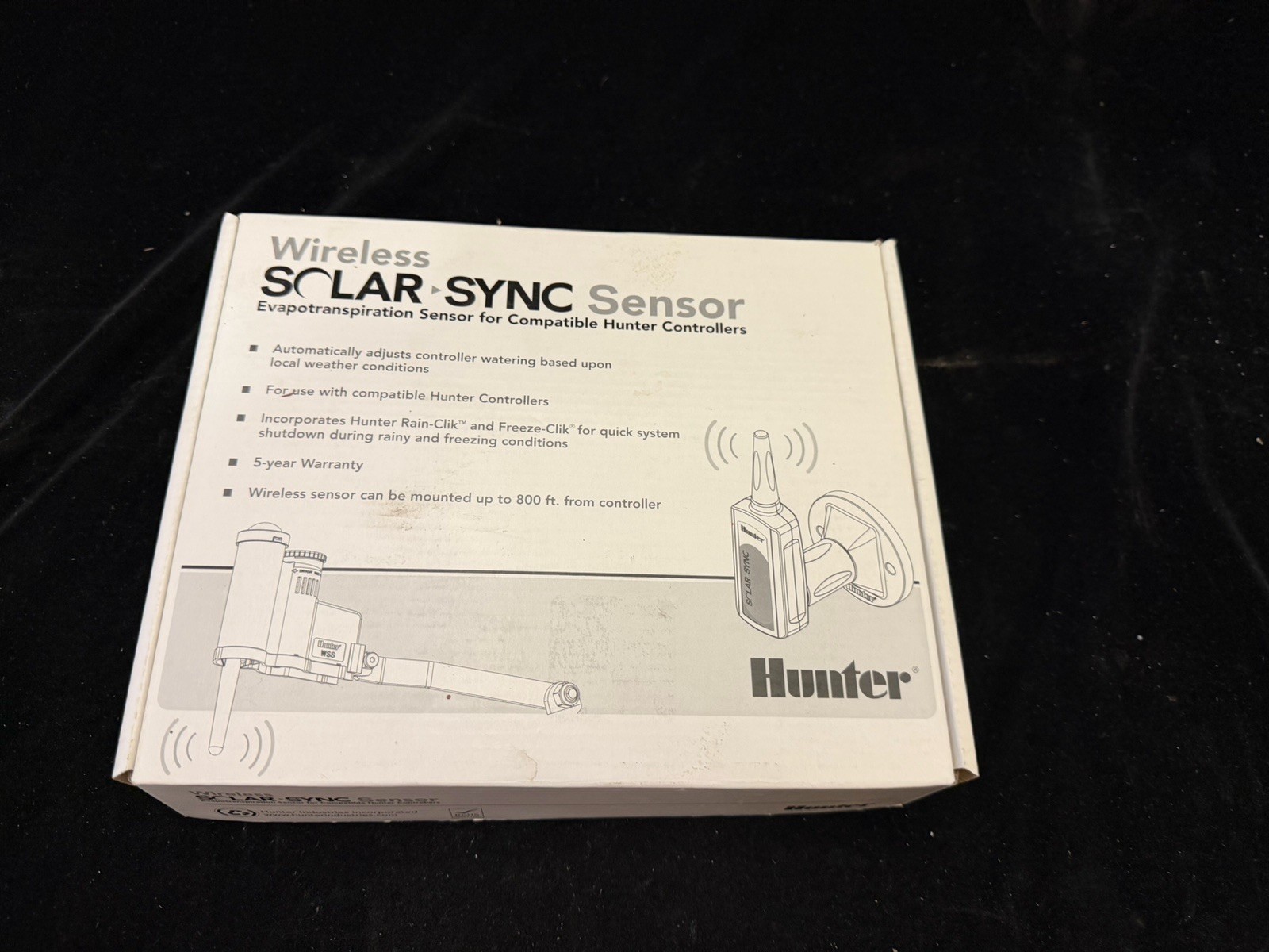 Hunter Wireless Solar Sync Sensor, Receiver, and Gutter Mount
