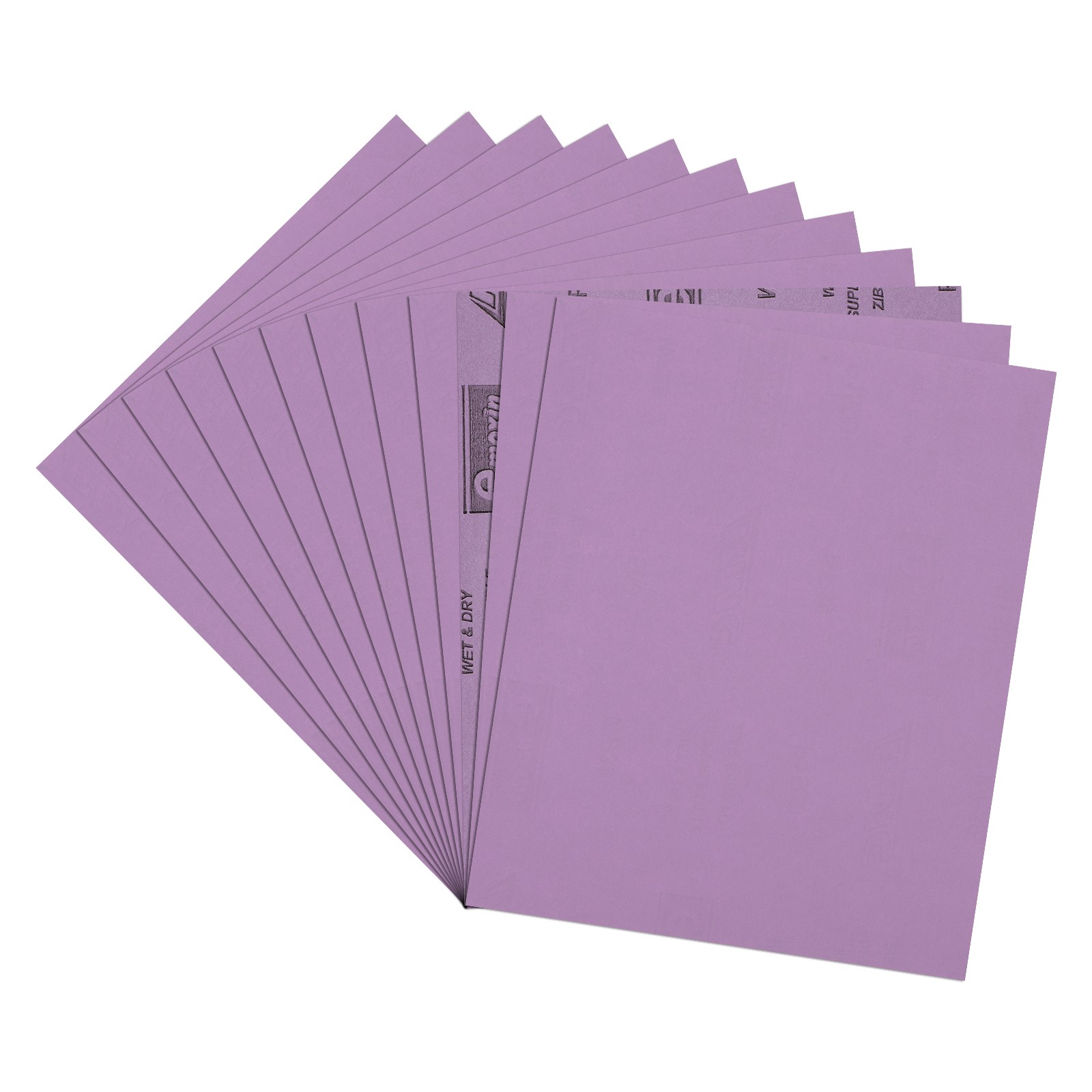 Sandpapers (9" x 11"/229mm x 279mm) 12 Sheet, 1500 Grit Purple Sand Paper