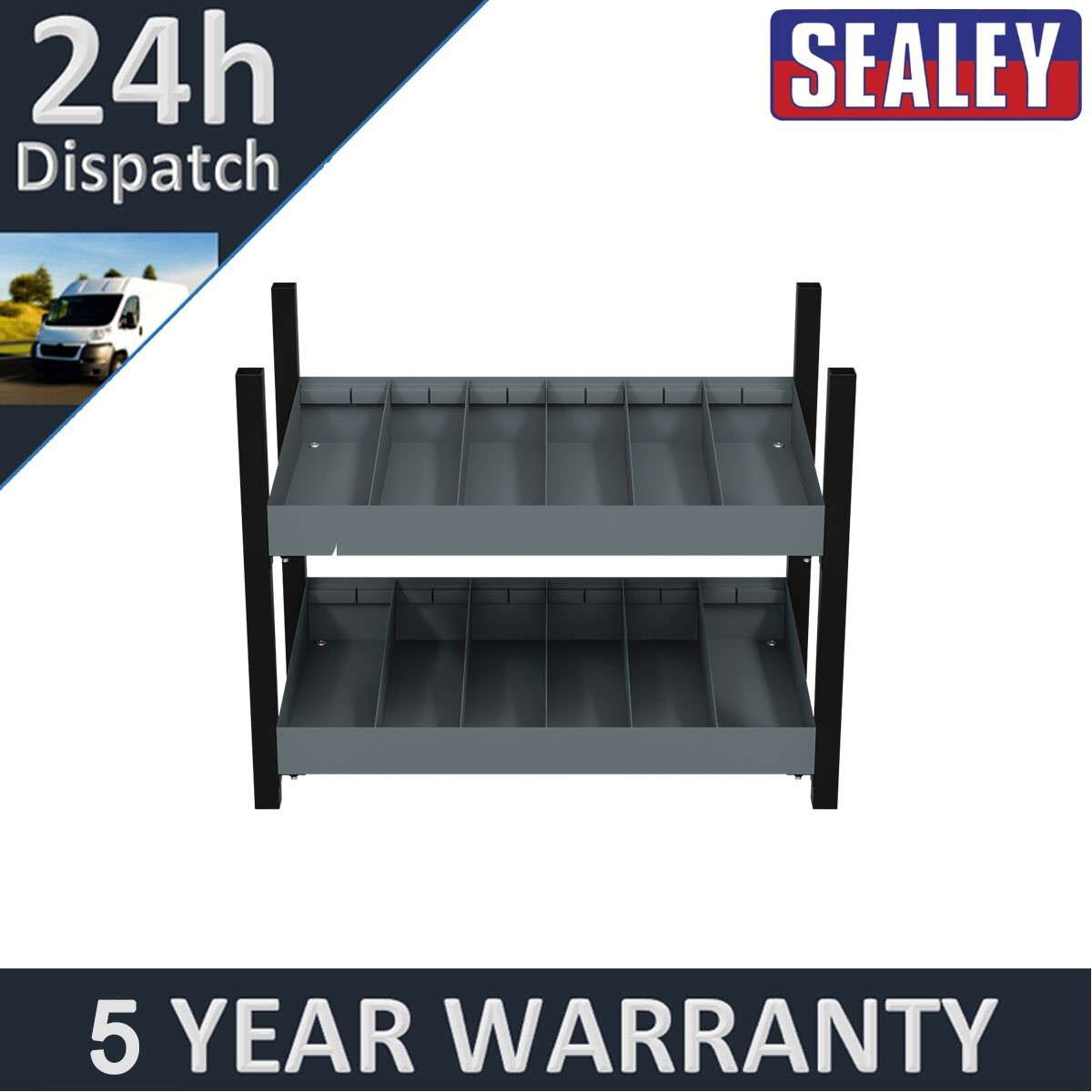 Sealey Modular Storage Mid Unit 2 Compartment Shelve 580mm APMRM4