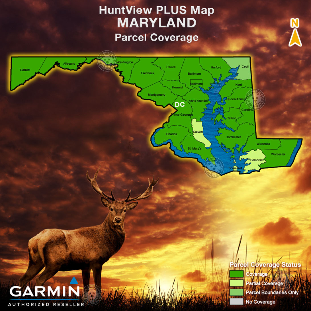 Garmin HuntView Plus Maps MD + DE + DC + NJ - Birdseye Satellite Imagery microSD