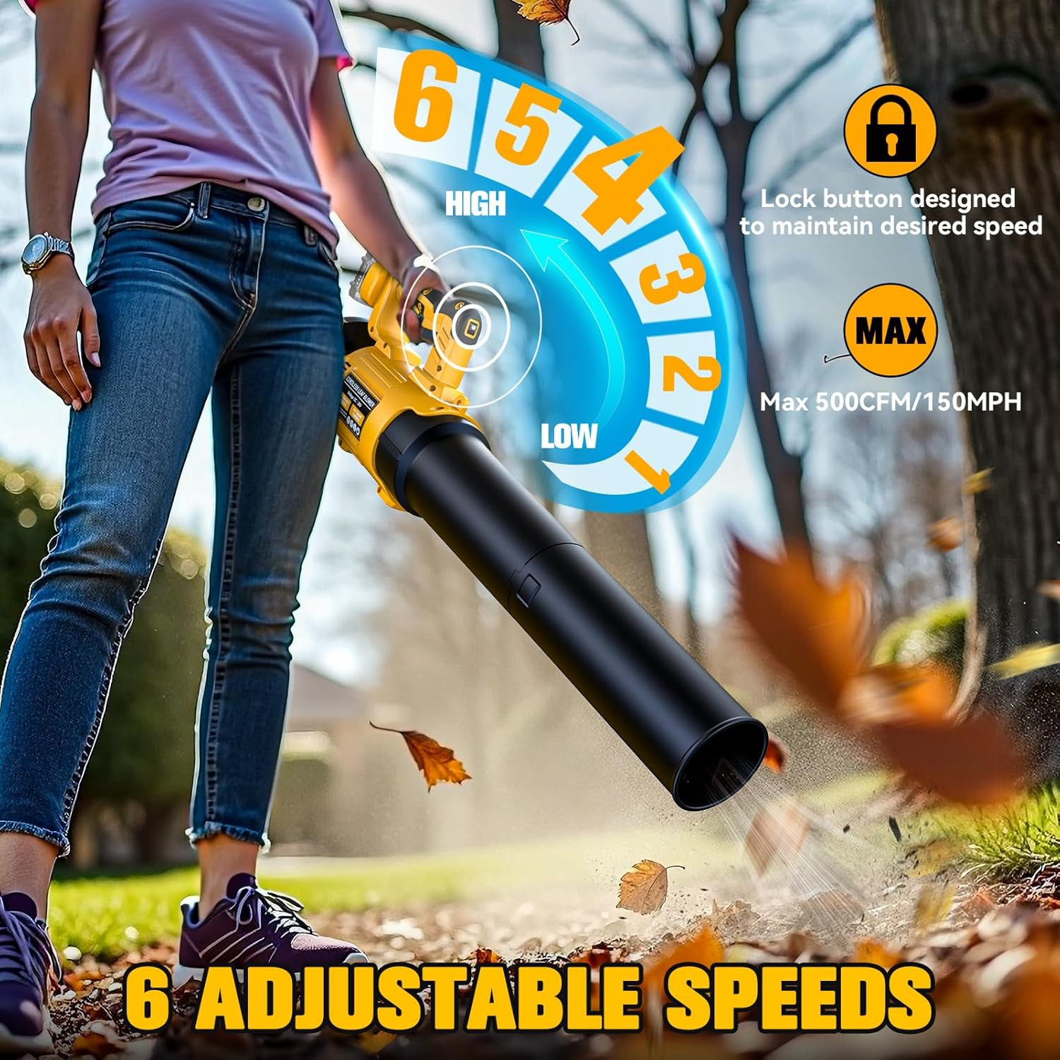 Cordless Leaf Blower Compatible with Dewalt 20V Battery, Electric Leaf Blowers w