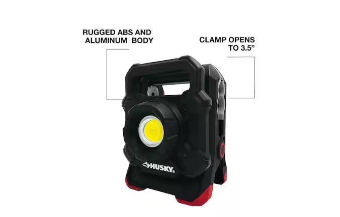 2500-Lumens Rechargeable LED Clamp Work Light