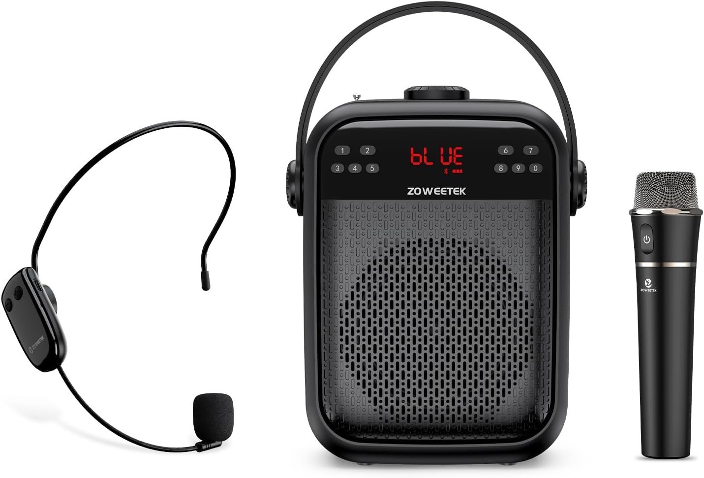 Zoweetek Portable Speaker Voice Amplifier Wireless Microphone | New-Open Box