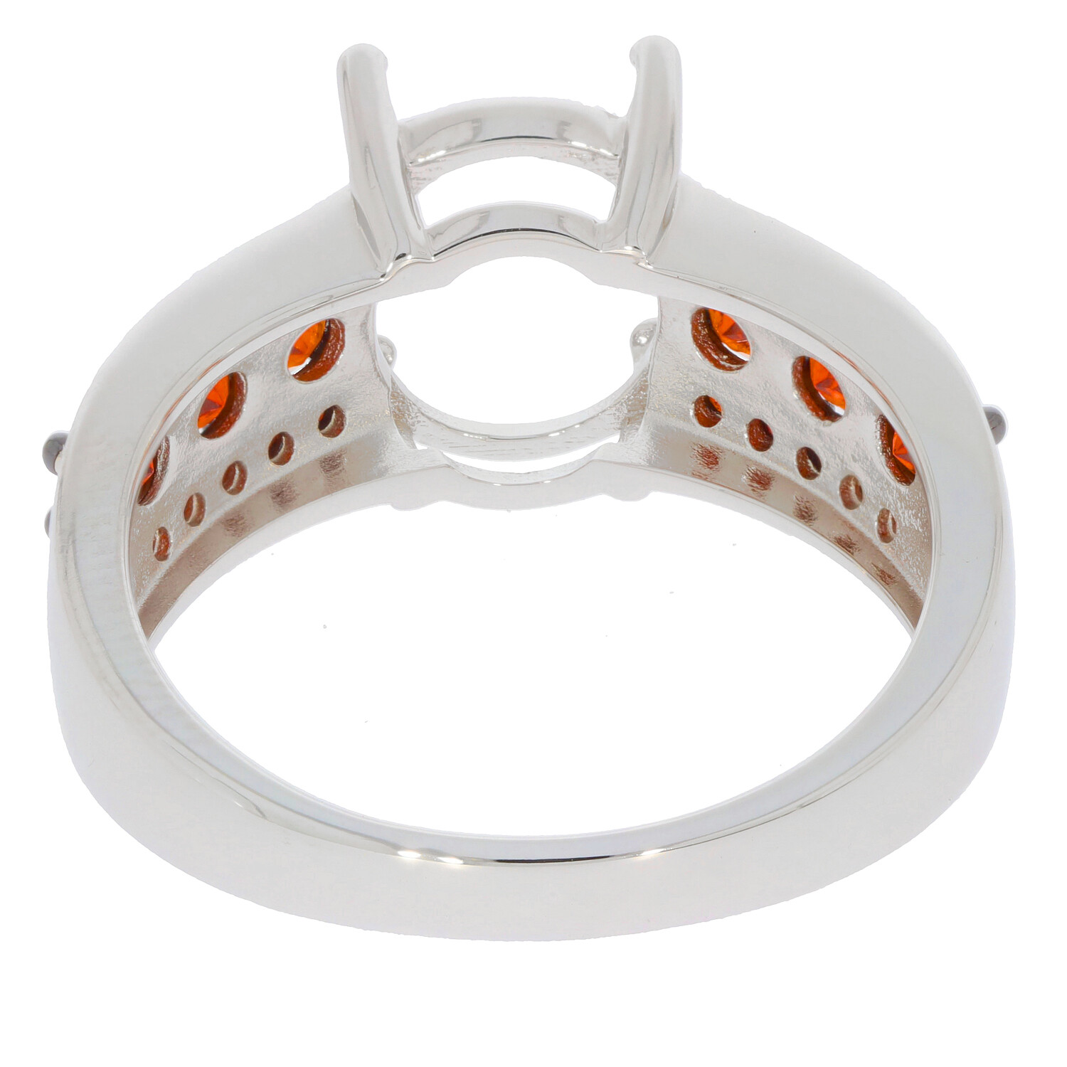Sterling Silver Semi Mount Ring Setting Oval OV 11X9mm Double Shank