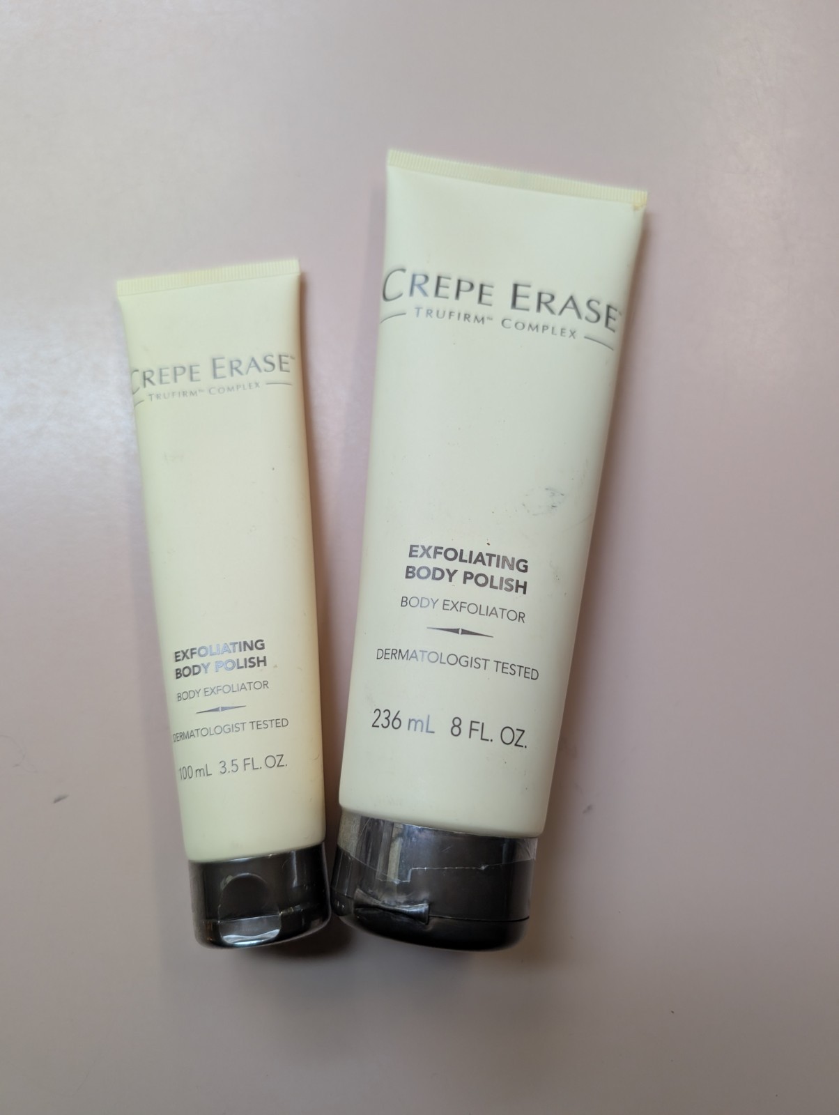 Crepe Erase Exfoliating Body Polish Trufirm Skin Exfoliator 8 oz Sealed Lot x 2