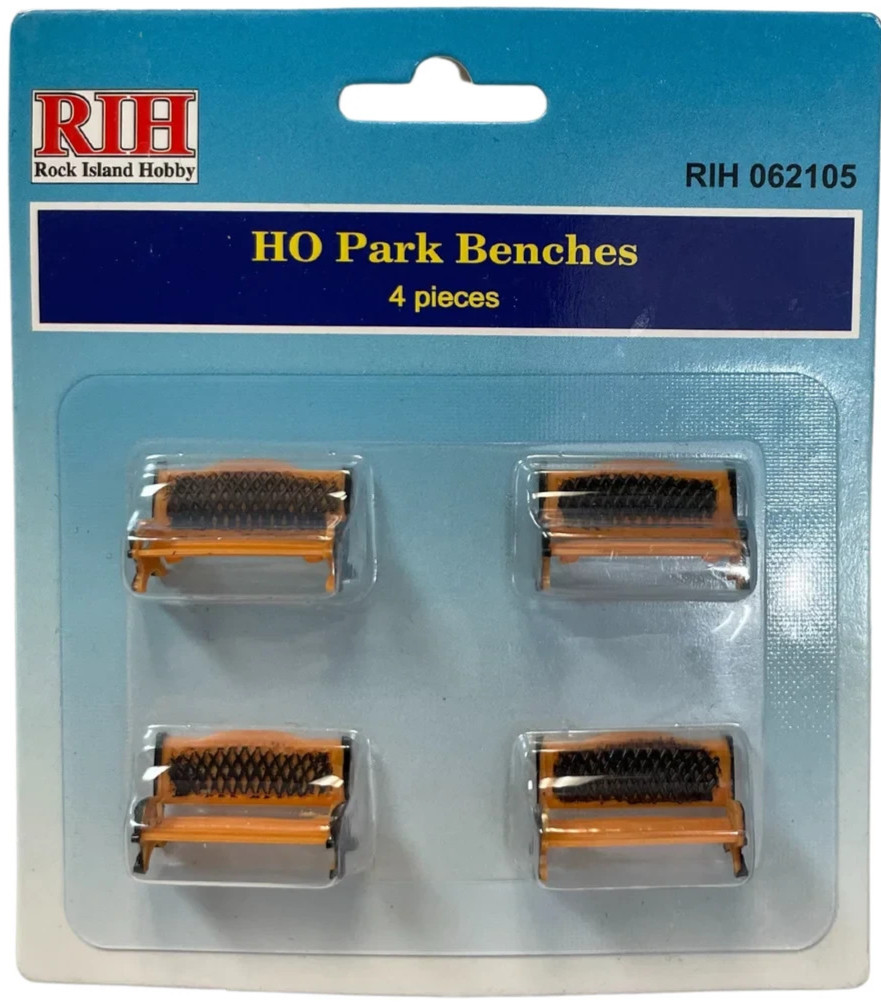 Rock Island Hobby RIH062105 HO Scale 4 Pre Painted Park Benches