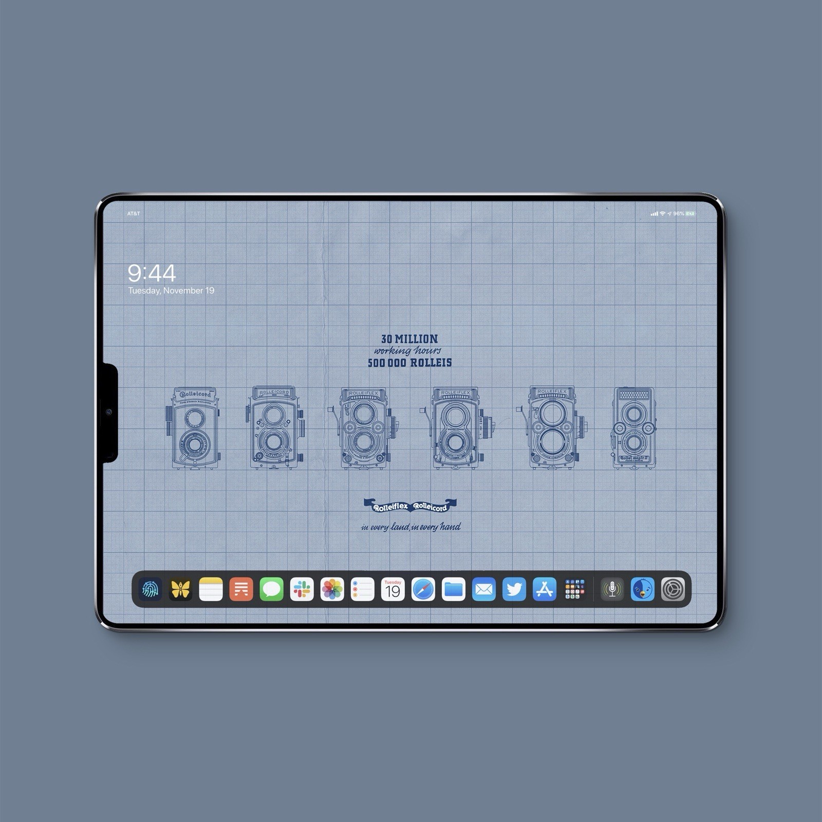 Rolleiflex Rolleicord Film Camera - 2 Blueprint Design Wallpaper for ipad