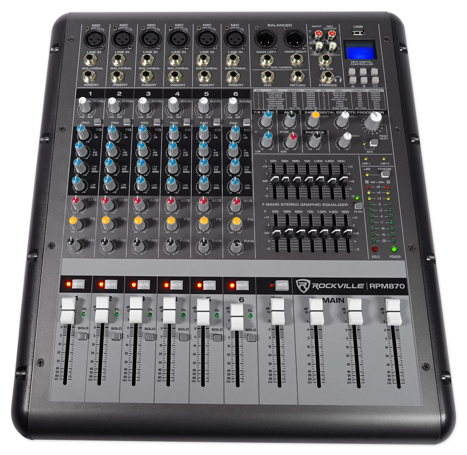 (2) Rockville 15” Speakers+Monitors+Mixer+Mics+Stands+For Church Sound Systems