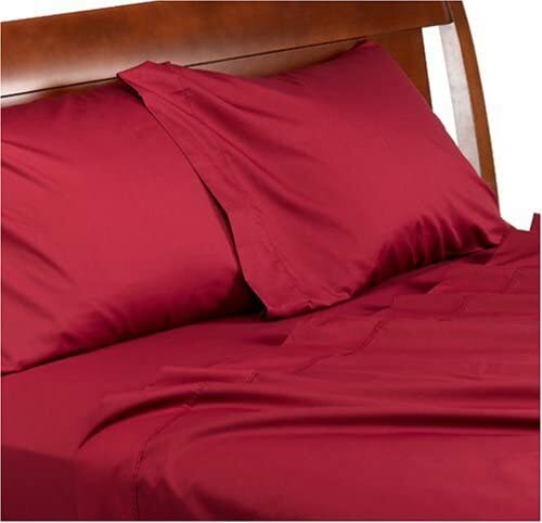 Martex 300-Thread-Count Twin Flat Sheet, Burgundy