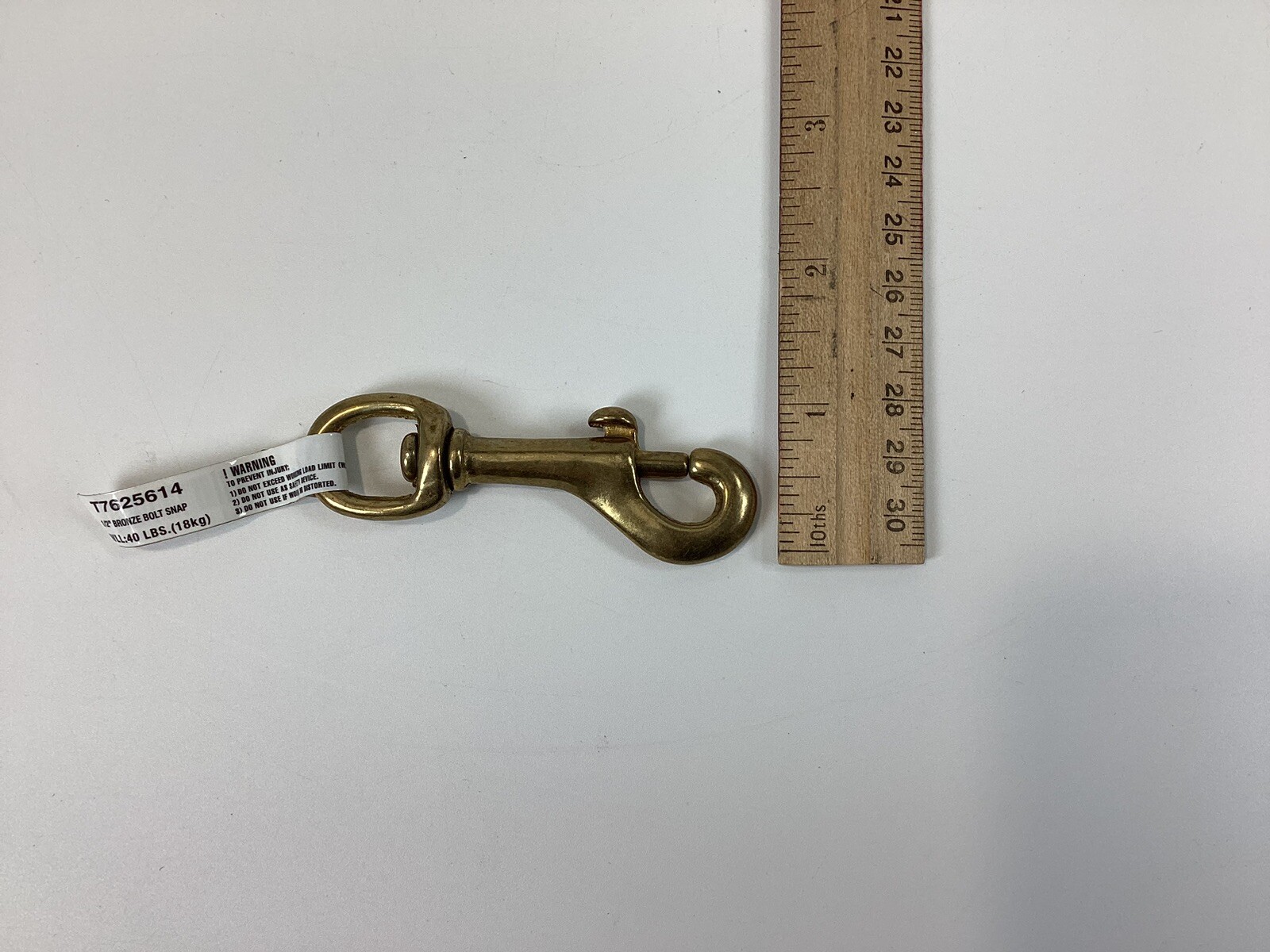 solid bronze bolt snap 1/2”x 3” round eye
