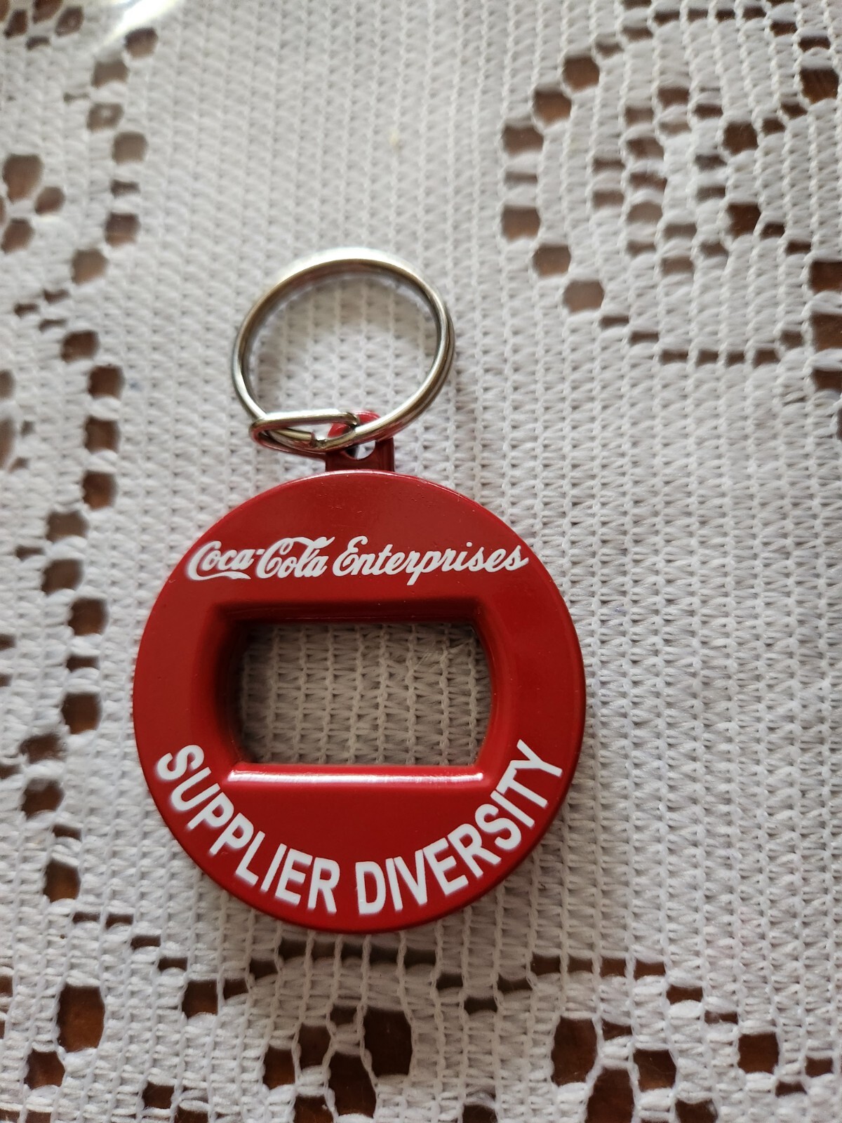 Coca Cola Bottle Opener Keyring Metal Soda Keychain  Vintage 1990s Made in China