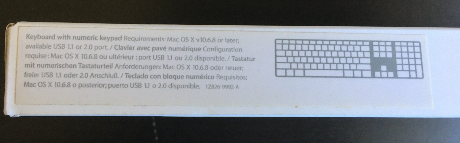 Apple White Aluminum USB Wired Keyboard A1243 / used / tested