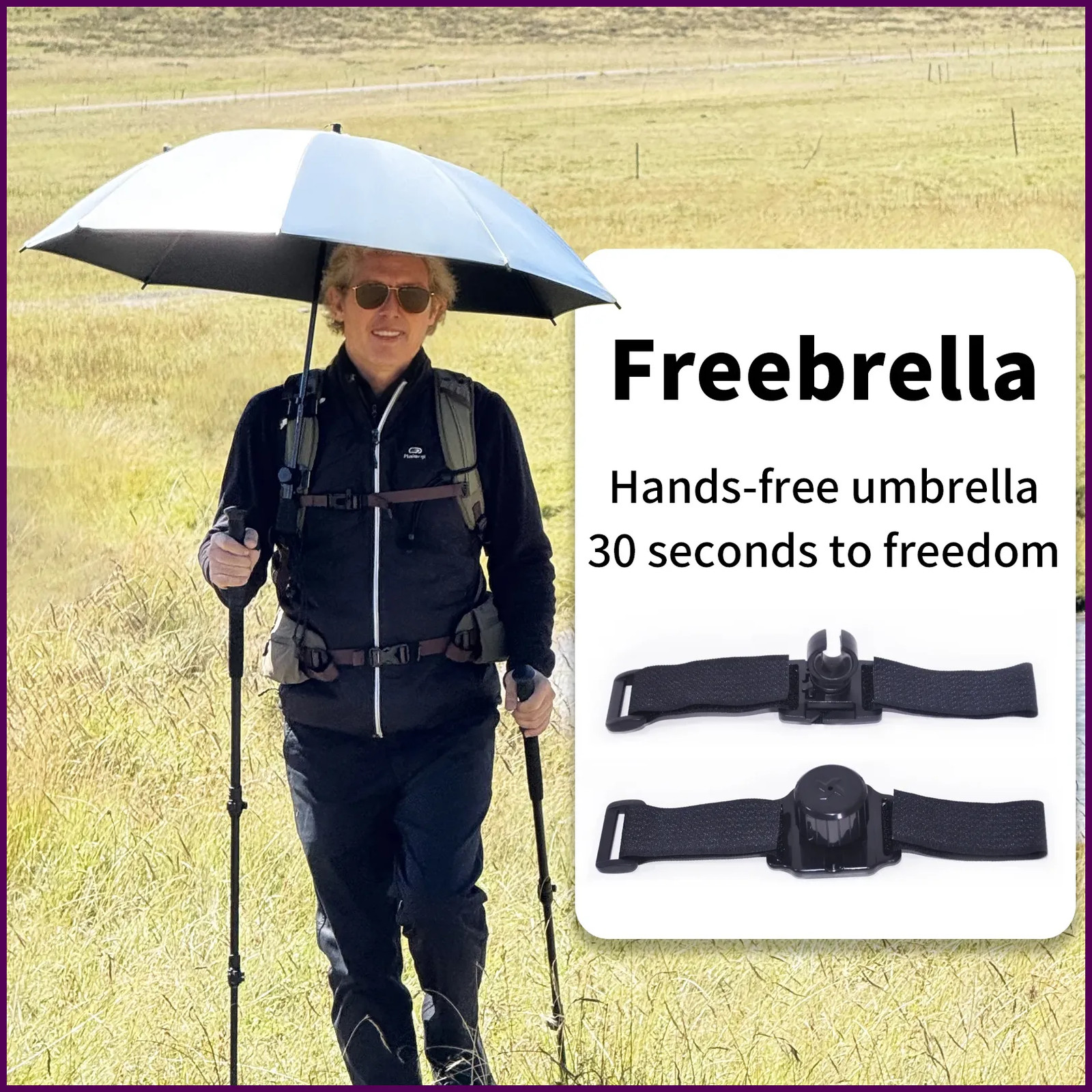 Backpack Umbrella Clip Handsfree lightweight outdoor hiking Fixed Umbrella