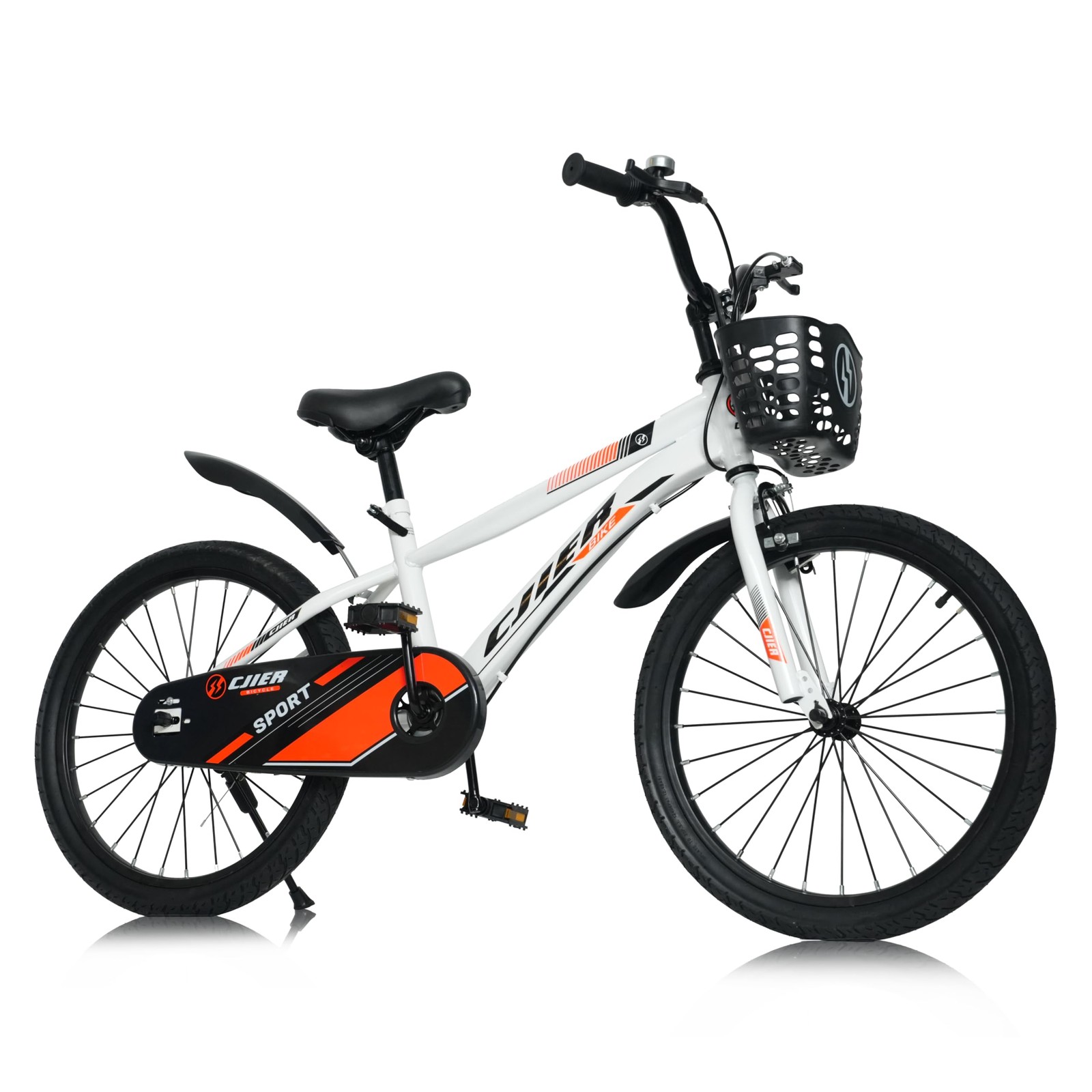 20 Inch Kids Bike with Kickstand for Boys Girls Ages 10-12 Easy Assembly White