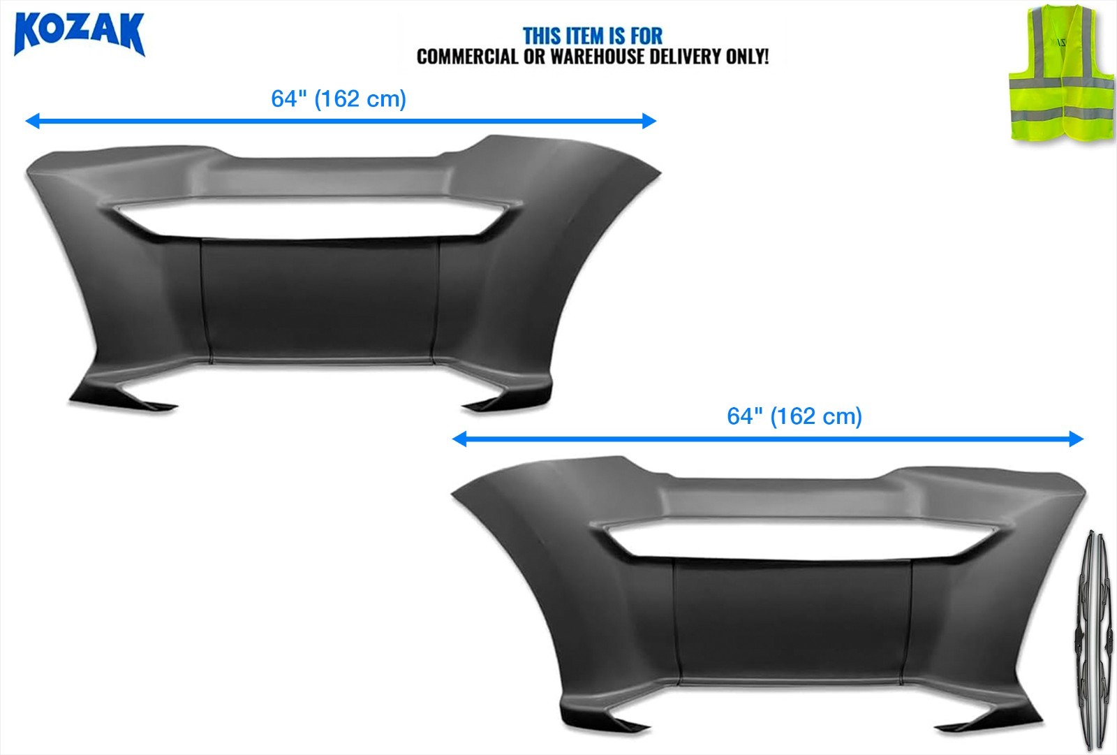 Front Step Fairing Panels 64" LH & RH Set Compatible with Kenworth T680 13-2021