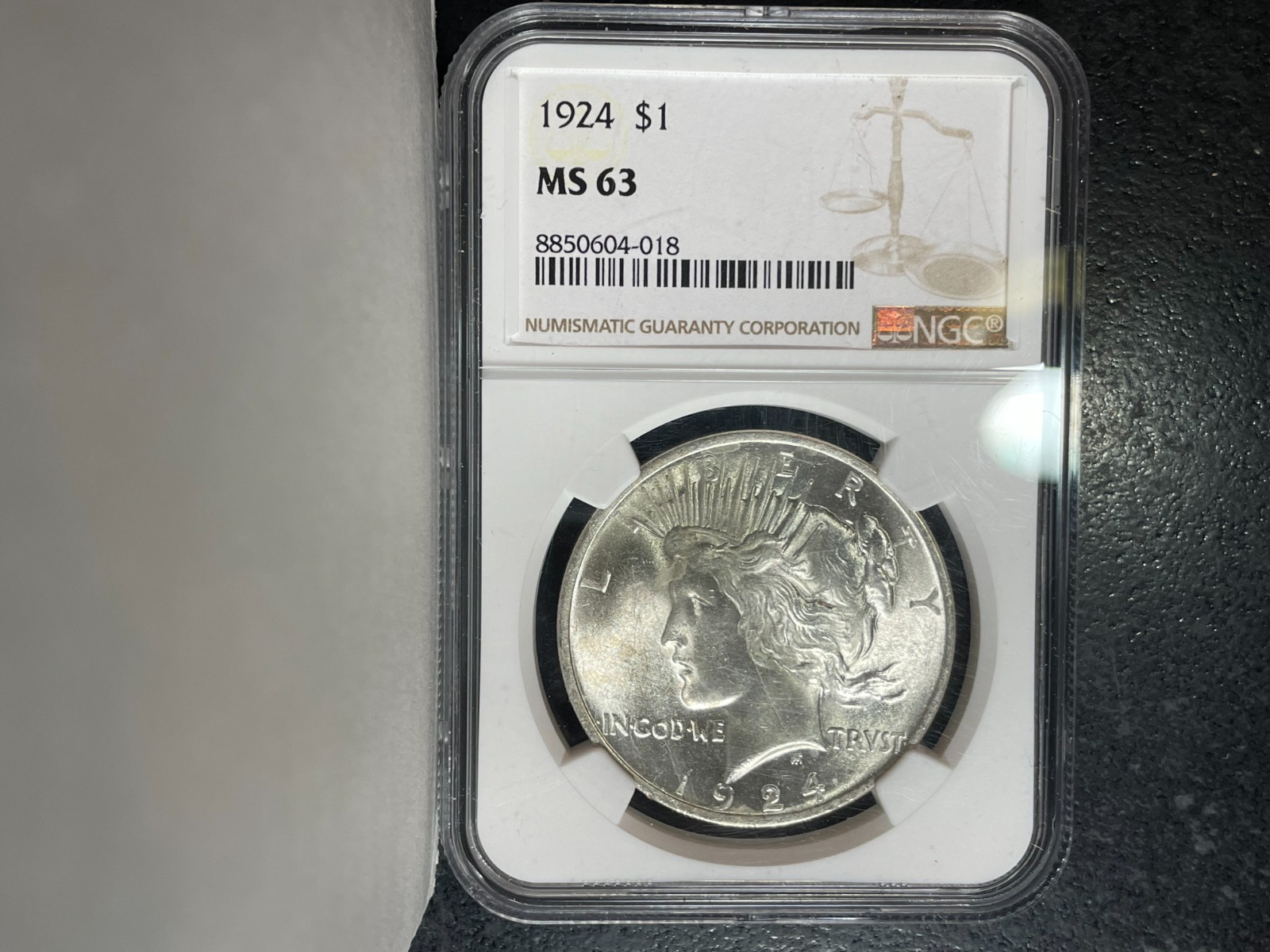 1924 PEACE SILVER DOLLAR ~ NGC MS 63 ~BEAUTIFUL COIN~ REF#04-018