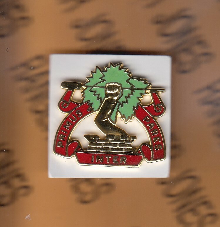 US Army 1st Air Defense Artillery Regt. ADA crest DUI badge c/b clutchback V-21