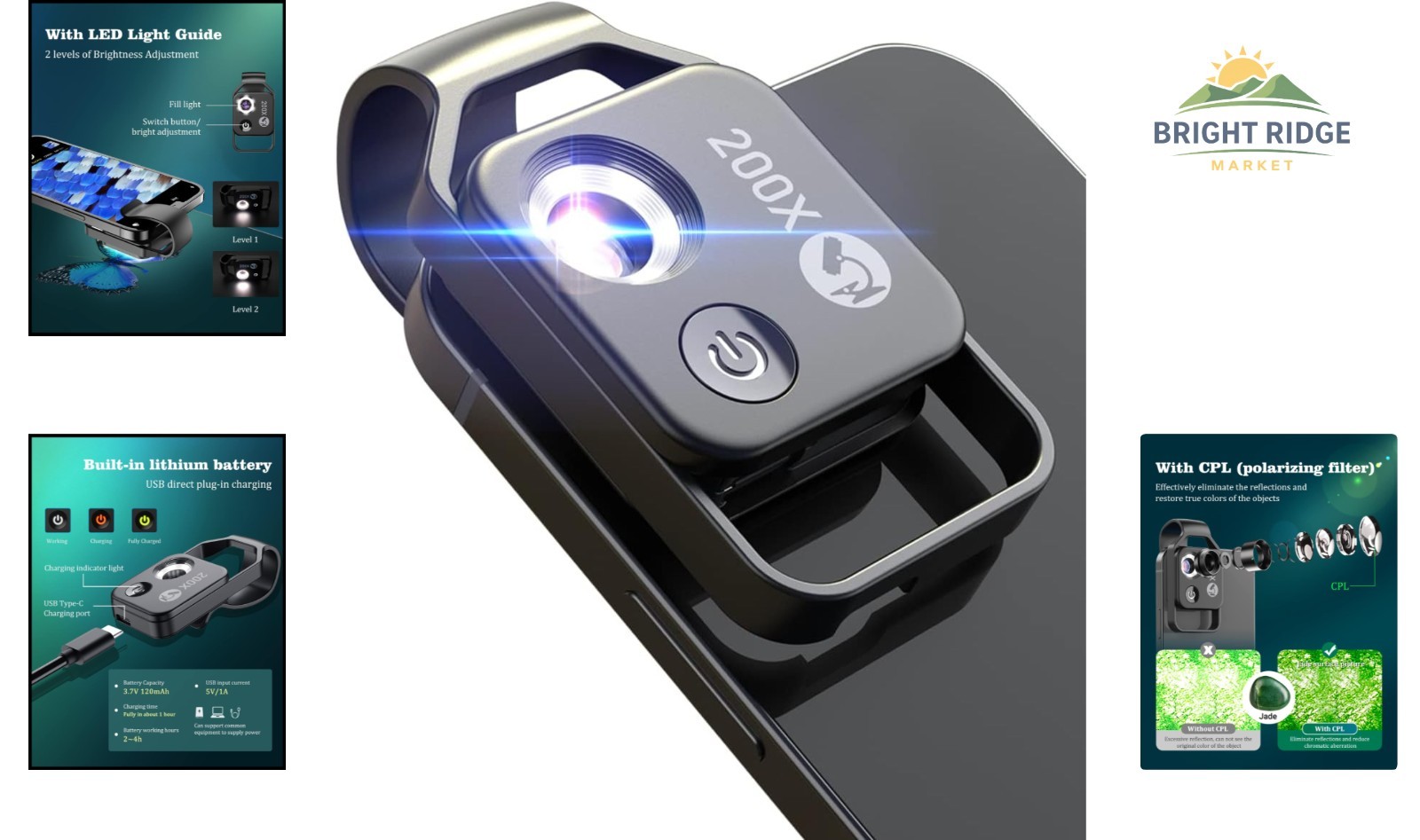 Mini Microscope with CPL Lens for Smartphones, Perfect for Nature Exploration