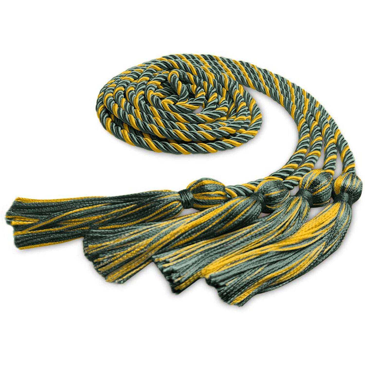 Double Graduation Honor Cord Forest Green/Gold