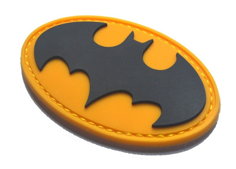 2PCS Superman Batman Herio Cartoon Logo Tactical Rubber Hook Loop Patch Badge