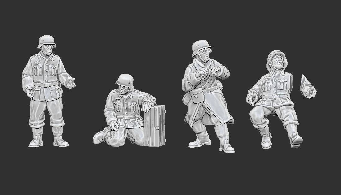 Just Some Miniatures WW2 German AA Crew Bolt Action 20mm 28mm 32mm 40mm 54mm 3D