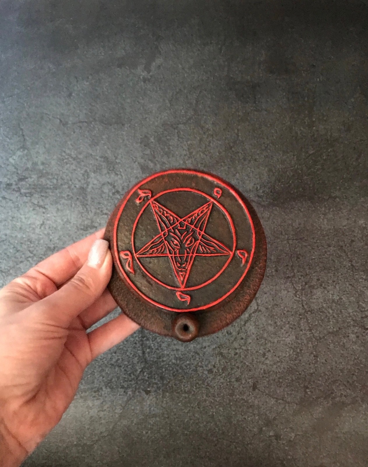 Baphomet Sigil Incense Holder Anton LaVey Satanic Altar Burner Occult Decor