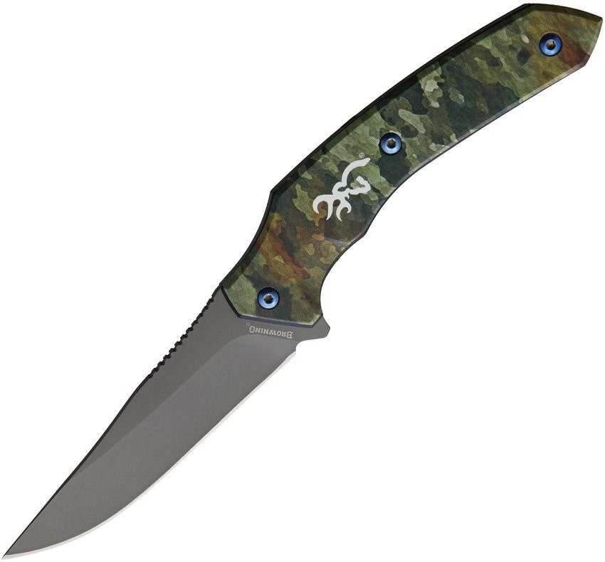 Browning Fixed Knife 4 Stainless Steel Blade TDX Camo Aluminum - 3220326