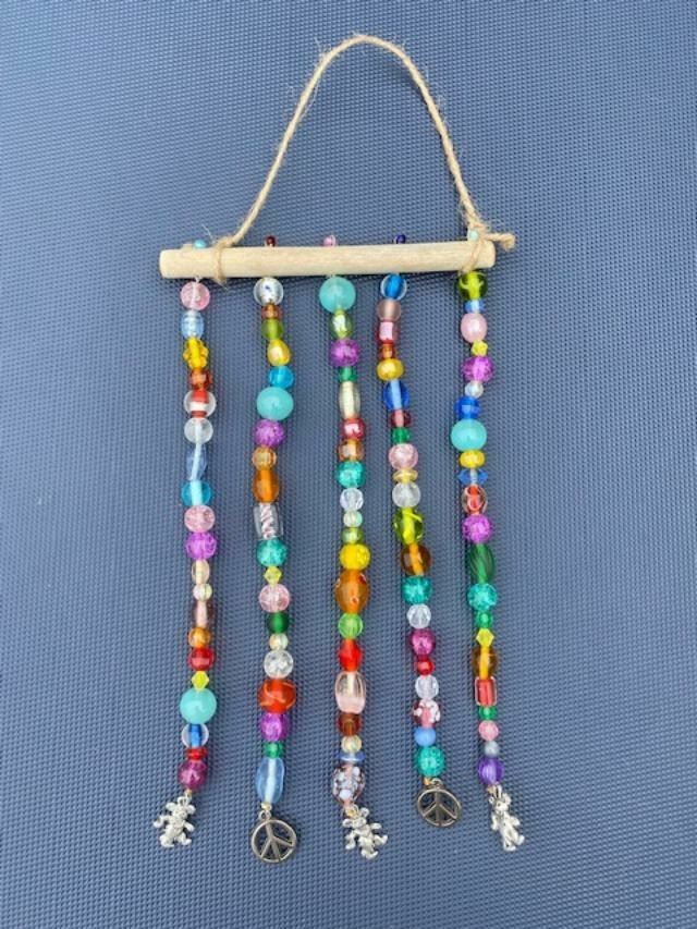 Dancing Bears Hippie Glass Beaded Sun Catcher