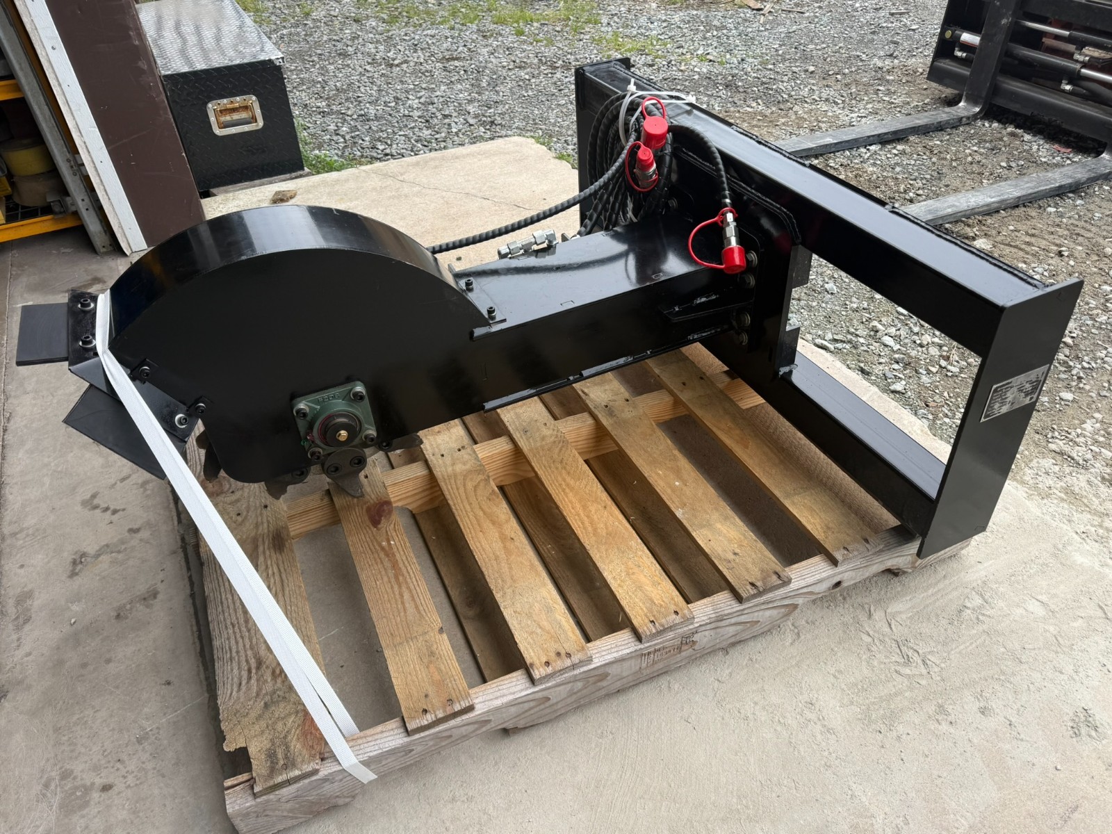 NEW-Skid Steer Hydraulic Stump Grinder Attachment – Quick Attach (NOT Mini)