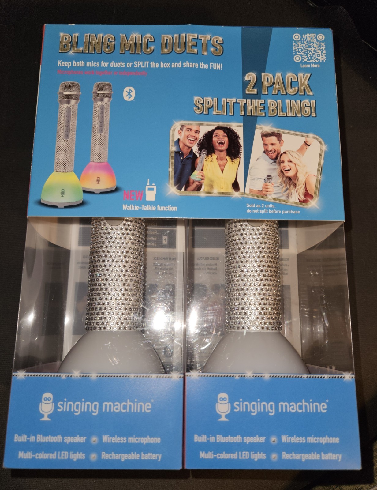 Karaoke Singing Machine SMM528 Duets Wireless Walkie-Talkie Microphone, 2 pk.